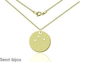 Pozłacany naszyjnik- konstelacja gwiazd- Waga
