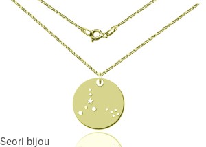 Pozłacany naszyjnik- konstelacja gwiazd- Ryby