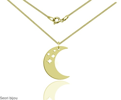 Naszyjnik księżyc pozłacany