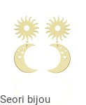 Pozłacane kolczyki Galaxy Słońce i Księżyc