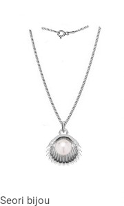 Srebrny naszyjnik z muszelką i perłą Swarovski