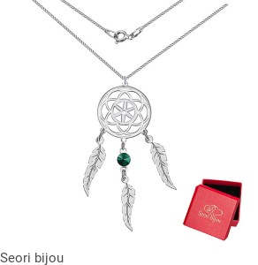 Srebrny naszyjnik łapacz snów ze Swarovski Elements