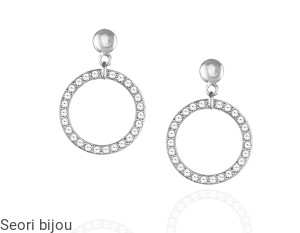 Srebrne kolczyki koła z kryształami Swarovski Elements