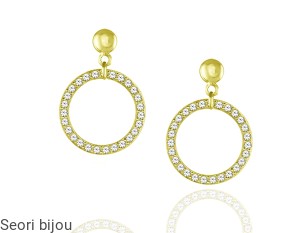 Pozłacane kolczyki koła z kryształami Swarovski Elements