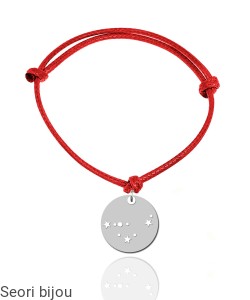 Srebrna bransoletka Konstelacja KOZIOROŻEC na sznurku