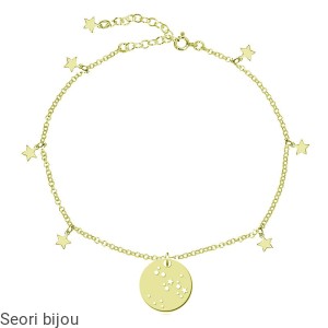 Pozłacana bransoletka konstelacja STRZELEC z gwiazdkami