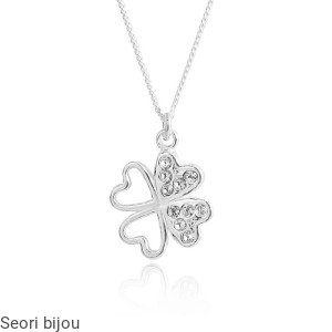 Naszyjnik koniczynka z kryształem Swarovski Elements