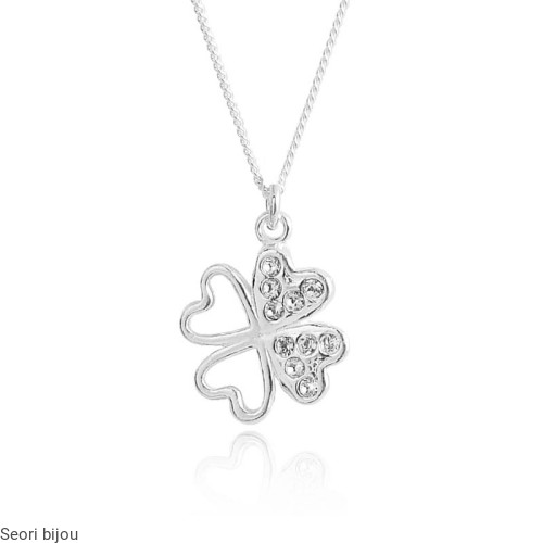 Naszyjnik koniczynka z kryształami Swarovski