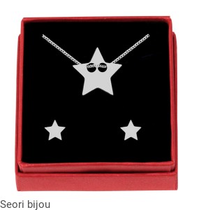 Rodowany komplet biżuterii celebrytki gwiazdki mały