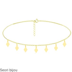 Pozłacany naszyjnik choker romby