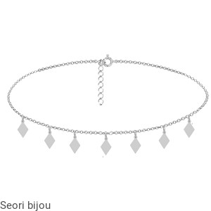 Rodowany naszyjnik choker romby