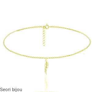 Pozłacany naszyjnik choker piorko