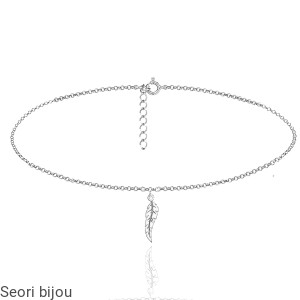 Rodowany naszyjnik choker piorko