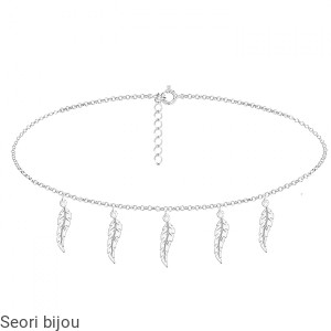 Naszyjnik choker  5 piórek