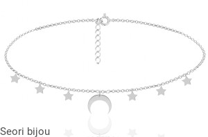 Srebrny choker celebrytka księżyc półksiężyc gwiazdki 