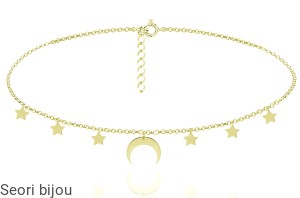 Pozłacany choker księżyc półksiężyc gwiazdki 