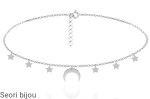 Rodowany choker księżyc półksiężyc gwiazdki