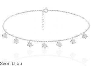 Srebrny choker 7 koniczynek