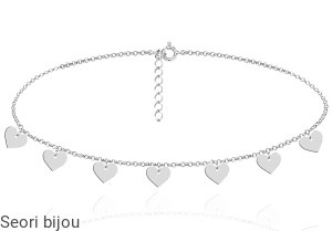 Rodowany choker 7 serc