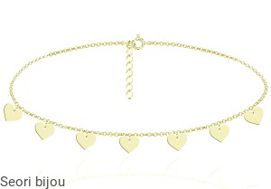 Pozłacany choker 7 serduszek