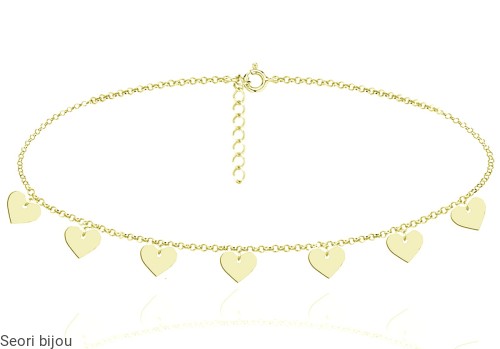 Choker serduszka pozłacany