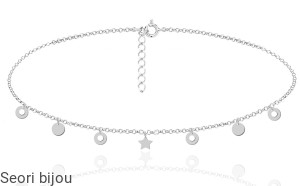 Choker ringi kółka i gwiazdki srebro 925