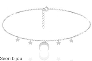 Srebrny choker księżyc półksiężyc i gwiazdki 