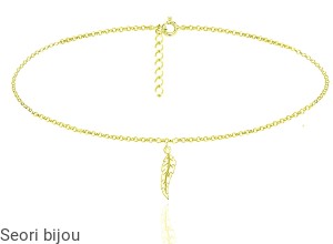 Pozłacany choker piórko
