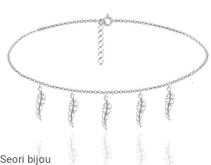 Rodowany choker 5 piórek