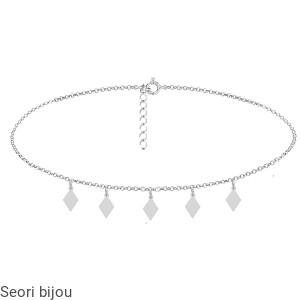 Srebrny choker 5 rombów