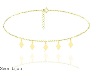 Pozłacany choker 5 rombów