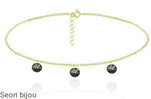 Pozłacany choker 3 monetki Swarovski Elements