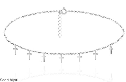 Choker krzyżyki rodowany