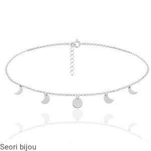 Srebrny choker fazy księżyca 