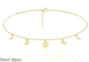 Pozłacany choker fazy księżyca