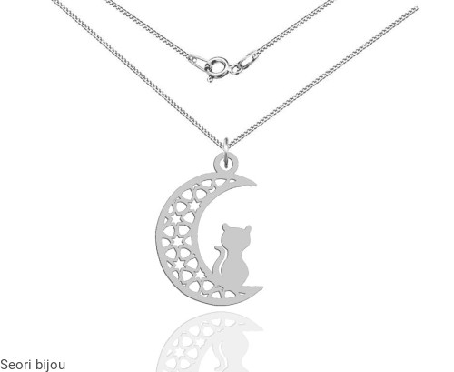 Naszyjnik kot na księżycu