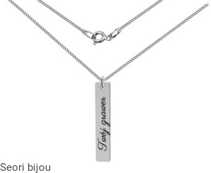 Klasyczny naszyjnik prostokątna blaszka z grawerem