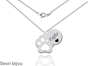 Srebrny naszyjnik łapka i kółko z grawerem