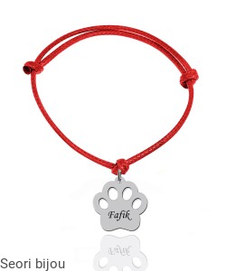 Bransoletka na sznurku z łapką i grawerem