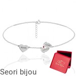 Rodowany naszyjnik serce i stópki z grawerem