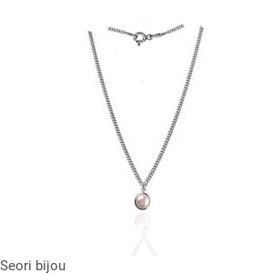 Srebrny naszyjnik z naturalną perłą słodkowodną