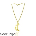 Srebrny pozłacany naszyjnik księżyc z gwiazdkami 3D