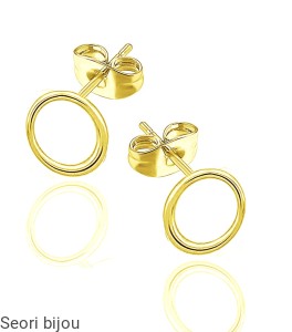 Pozłacane kolczyki celebrytki kółka ring srebro 7 mm