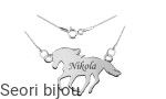 Srebrny naszyjnik konik w galopie z grawerem