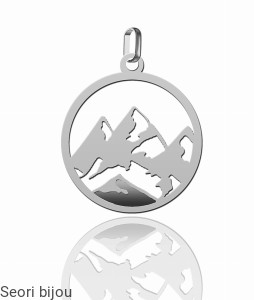Srebrna rodowana zawieszka góry II