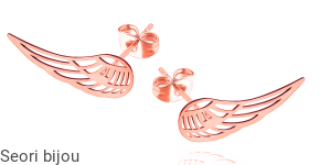 Pozłacane kolczyki ażurowe skrzydła rose gold