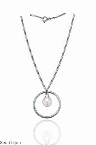 Naszyjnik kólko z perłą Swarovski Elements
