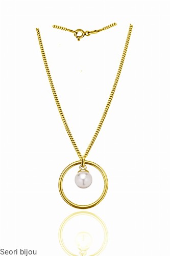 Naszyjnik kólko z perłą Swarovski Elements