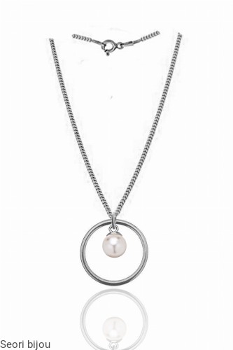 Naszyjnik kólko z perłą Swarovski Elements
