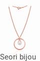 Naszyjnik kólko z perłą Swarovski Elements rose gold